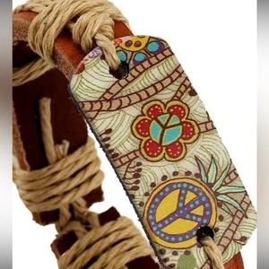 Hemp Rope Braided Leather Bracelet Vintage Style Heat Transfer Leather Bracelet